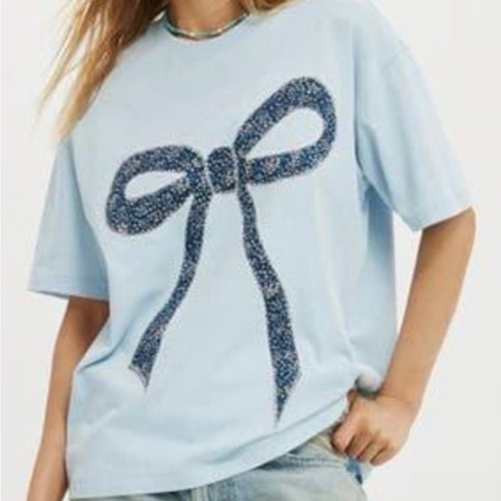 Cotton On Liberty Fabric Floral Coquette Bow Light Blue Women’s 2XS / 2PP